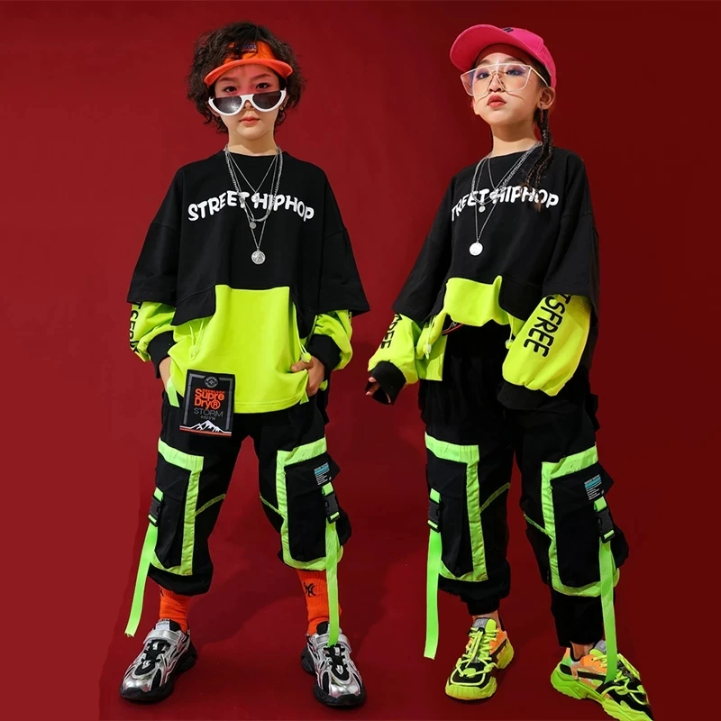 2020 Jazz Tanečné Kostýmy Deti Hiphop Rave Oblečenie Dieťa Street Dance Praxi Nosenie Šitie Fáze Výkonu Oblečenie