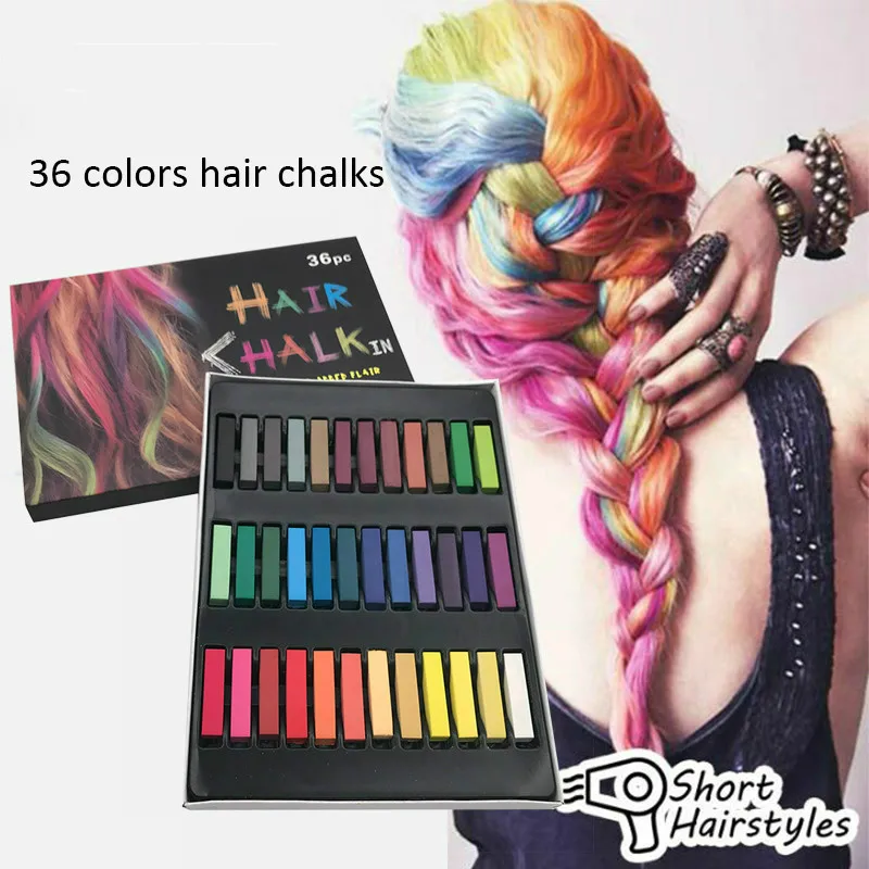 2020 Módne 24/36 Farby Kolíky Non-jedovaté Dočasné Pastel Vlasy Námestie Farbenie Vlasov, Farebné Kriedy Vlasy Styling Nástroje