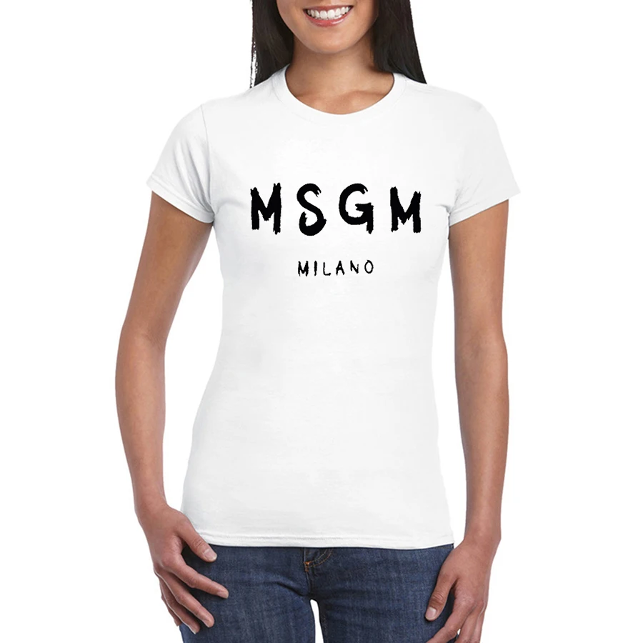 2020 Módne Ženy Muži MsgM T Shirt žena Lete Listov Tlač T-shirt Zábavné Top Tee bielej Bavlny o-neck Tričko krátky rukáv