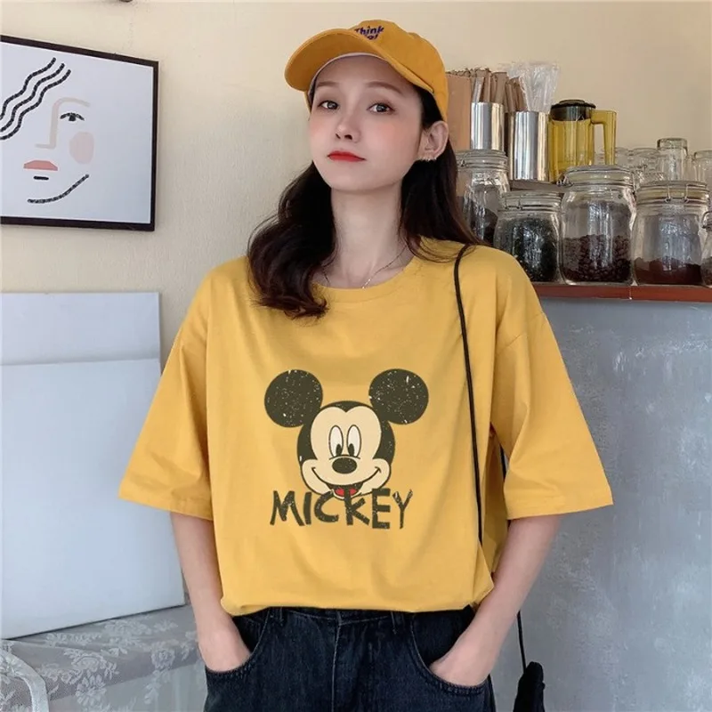 2020 New Mickey Mouse Ženy-Krátke Rukávy Cartoon T-shirt Letné oblečenie Pre Ženy, kórejská Verzia Voľné Polovičný Rukáv Kawaii