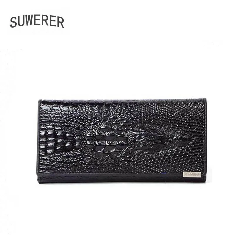 2020 Nové Originálne Kožené ženy peňaženky módne skutočné cowhide Krokodíla vzor ženy taška slávnej značky kožené peňaženky black peňaženka