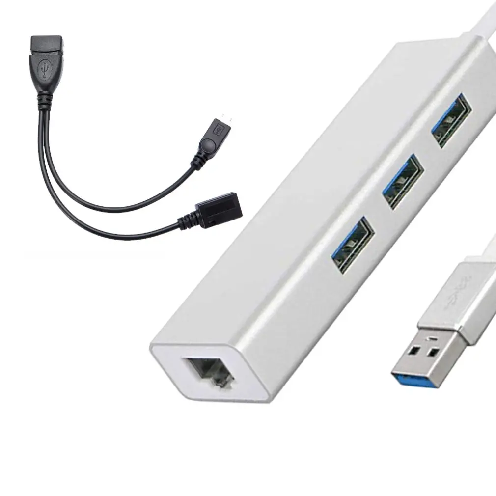 2020 NOVÝ 3 Port USB Hub Lan Ethernet Konektor & OTG Podporu 1000M Ethernet Podpora Hot Swap)