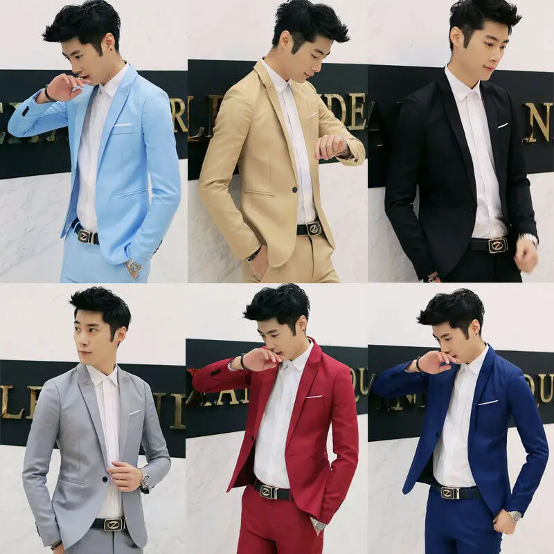 2020 Nový kórejský Mužov Sako Bežné Slim Fit Office Suit Jeseň Zimná Bunda, Kabát Formálne Masculina Sako pánske Podnikania