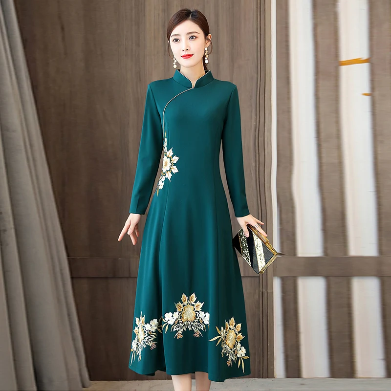 2021 aodai tradičné vietnam cheongsam šaty čínske šaty dlhé qipao žena tradičné oblečenie ao dai elegantné party šaty