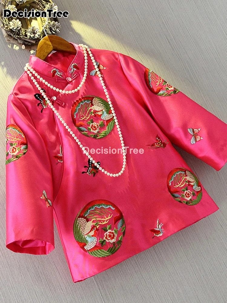 2021 dámy ženy čínskej tradičnej qipao tričko cheongsam blúzka elegantné tradičnej čínskej výšivky cheongsam, blúzky