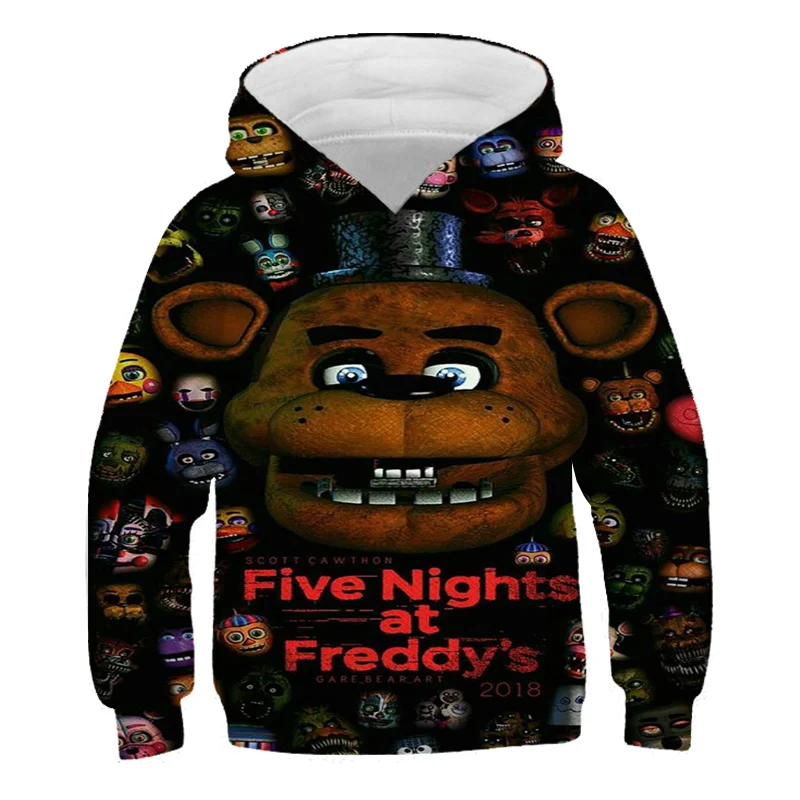 2021 nové kreslené karikatúry to vtipy fnaf hoodies pre chlapcov tlač Noci Na Freddyho dresy Medveď whimsy Chlapci a dievčatá oblečenie