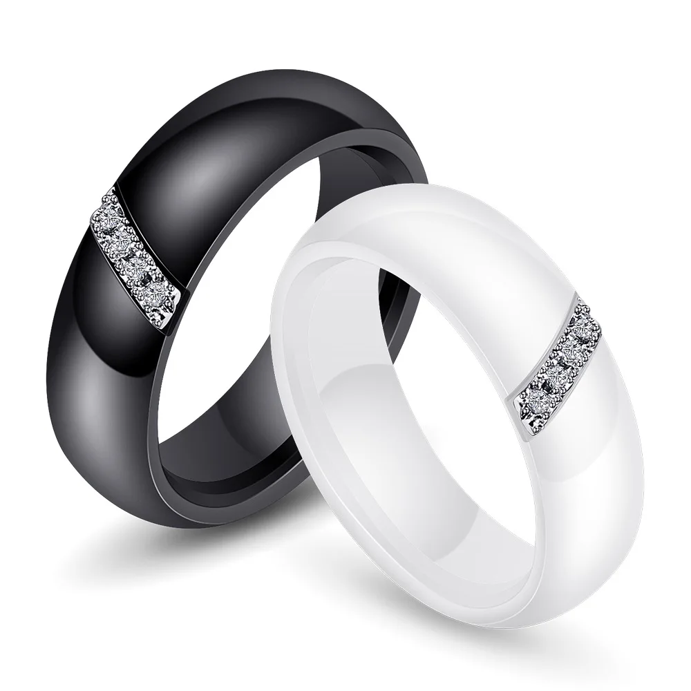 2021 nové luxusné Keramické Biela čierna farba zásnubný prsteň pre ženy lady pre mužov výročie darček šperky veľkoobchod R5540