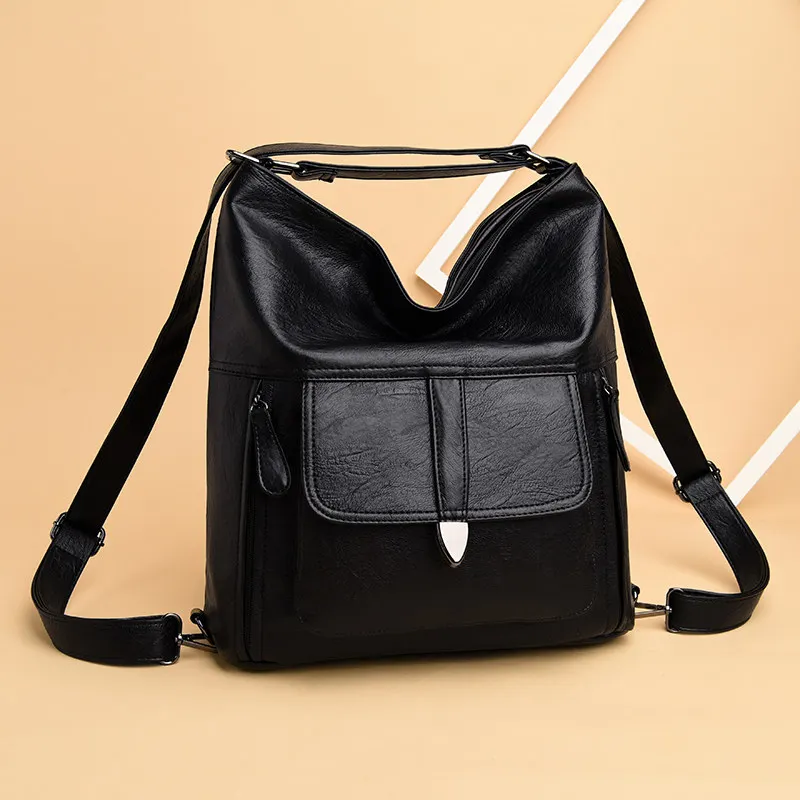 2021 nové módne retro multifunkčný batoh žena kožená taška cez rameno študentka, školské tašky cestovné batoh pre voľný čas