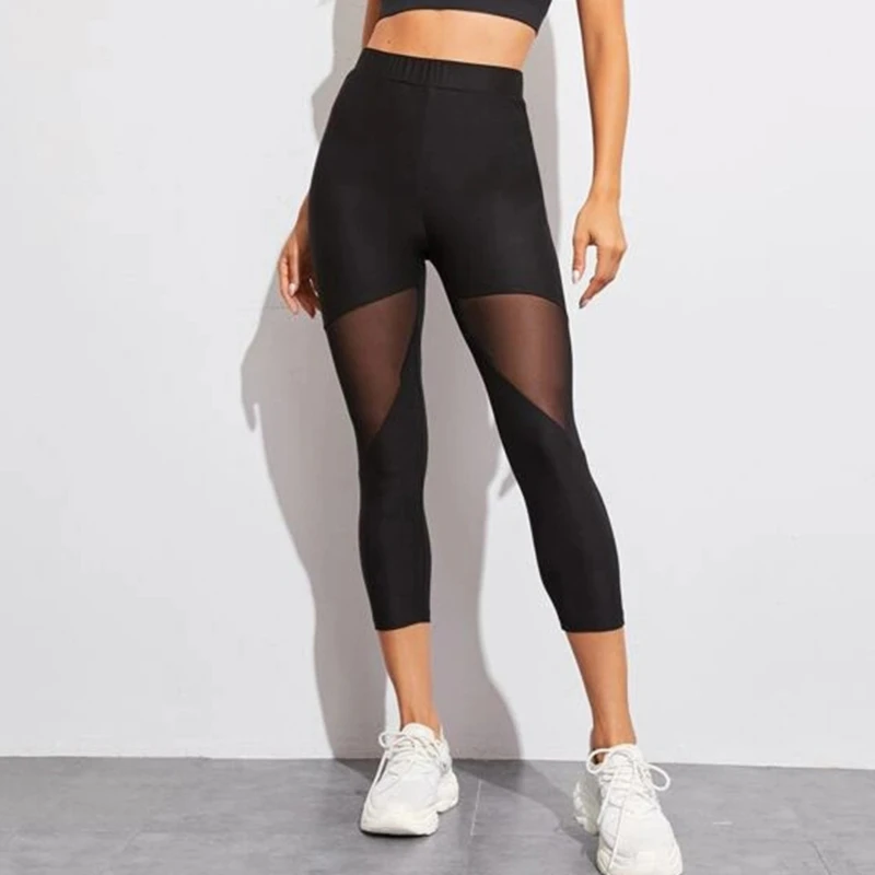 2021 Ženy Legíny Gotický Vložiť Oka Dizajn Nohavice Nohavice Big Veľkosť Čierne Športové Oblečenie, Nové Fitness Legíny