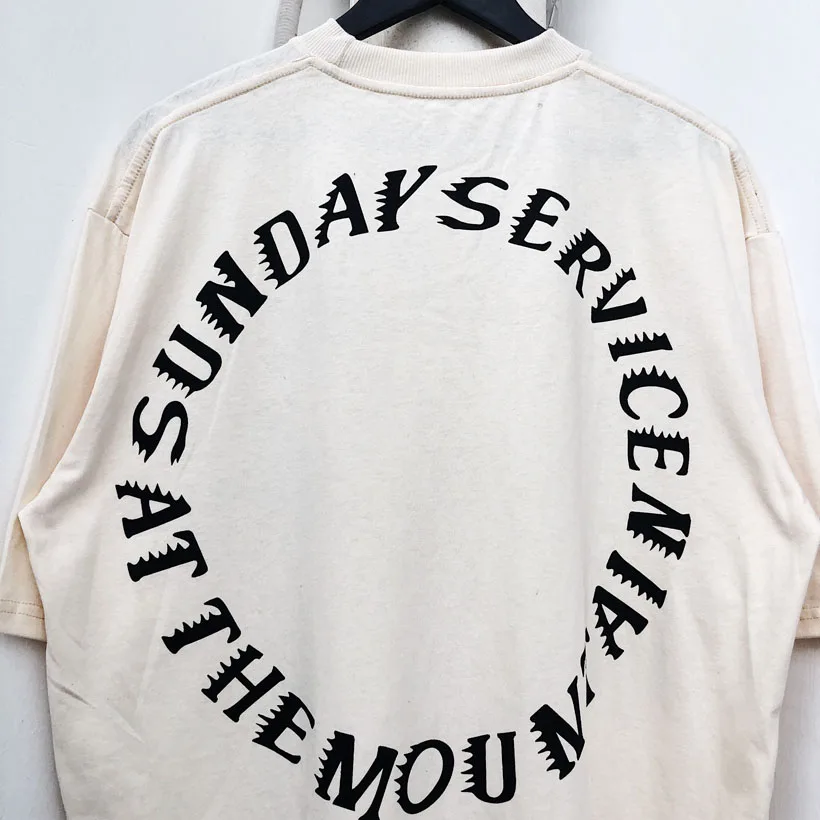 2021SS Kanye West T Shirt Veriť Bohu T-shirt Kanye nedeľu Služby Ducha Svätého CPFM Tričká Bavlnené Khaki Bežné Tshirts