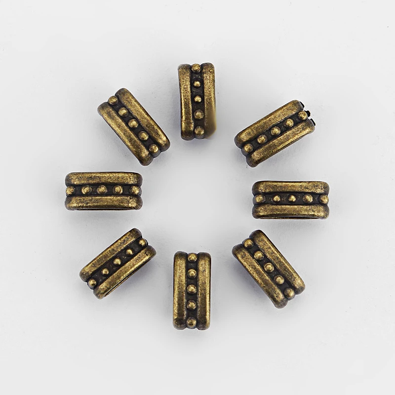 20pcs Antické Bronzové Dot Jazdca Dištančné Charms Korálky Fit 11*5 mm Kožené Kábel Náramok, Takže DIY Módne Šperky Príslušenstvo