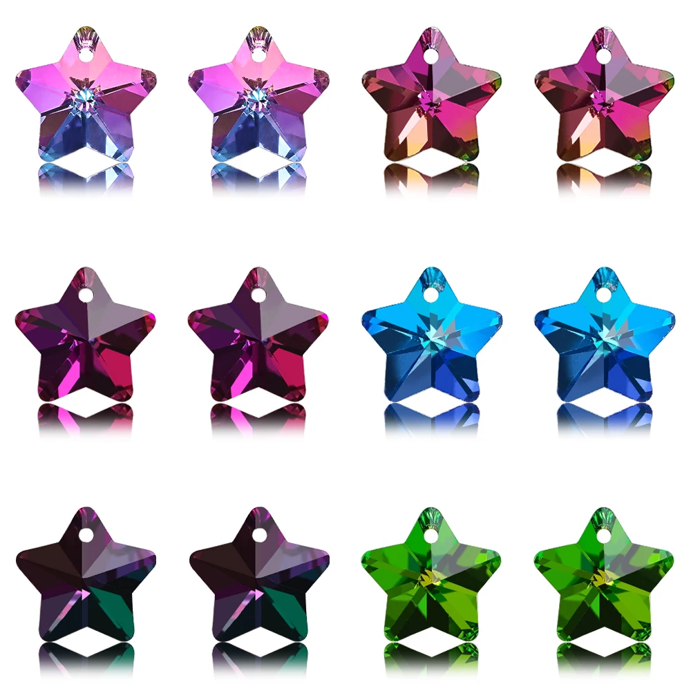 20pcs/veľa 14 MM Korálok Star Prívesok Crystal zobrazili kľúčové tlačidlá Pre Ženy Šperky, Náhrdelníky, Takže DIY Náušnice Zistenia Veľkoobchod