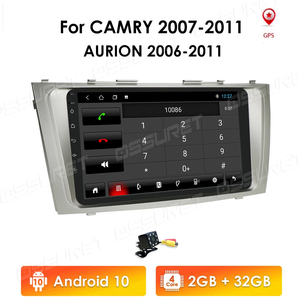 2din 9 2.5 D Android AUTO DVD Rádio Multimediálny Prehrávač Pre Toyota Camry 2007 2008 2009 2010 2011 Navigácie gps č. 2 din dvd 4G