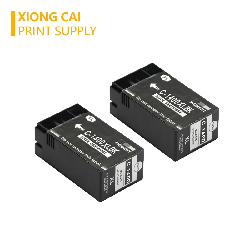 2ks Čierna XiongCai Kompatibilné Atramentové Kazety Pre Canon PGI 1400 MAXIFY MB2040 MB2340 MB2140 MB2740 tlačiareň CHZO-1400 PGI1400 XL