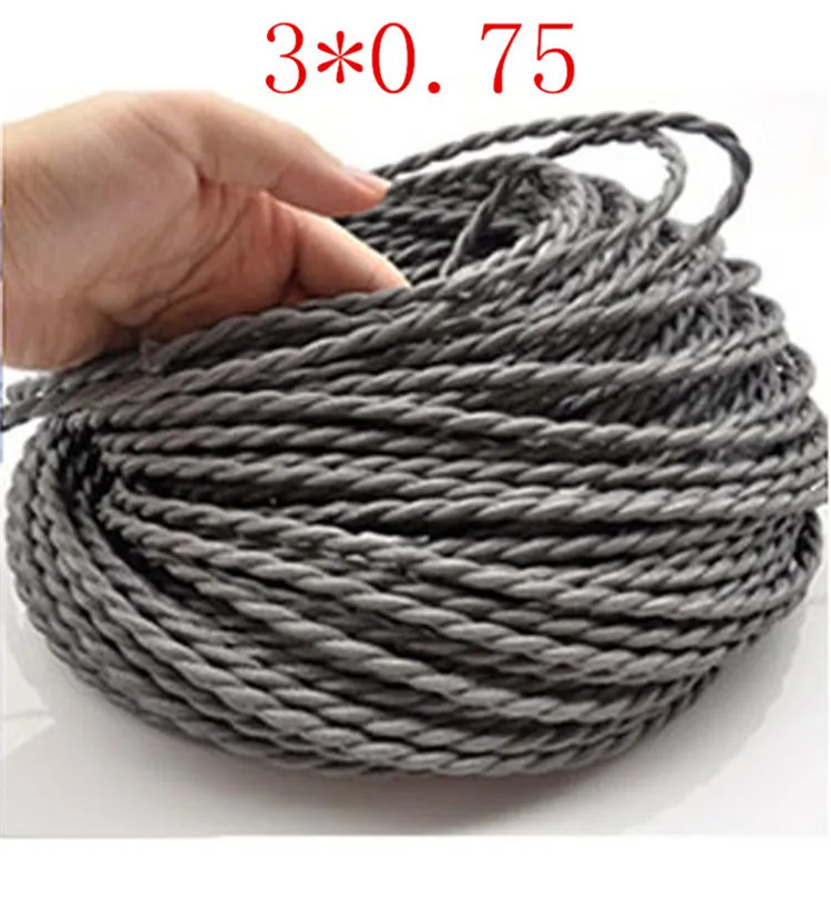 3*0.75 10M/Veľa Edison Textilné Kábel Tkaniny, Drôtené Luster Drôty Pletená Handričkou Elektrický Kábel extile kábel 3*0.75