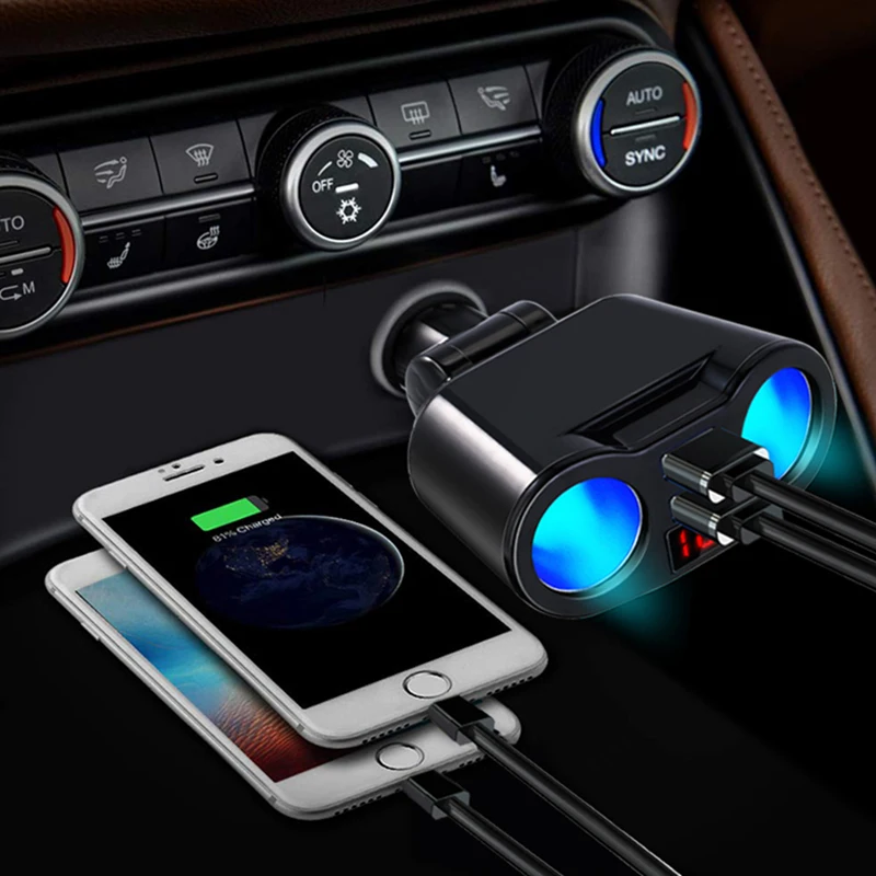 3.1 Svetelného LED Displej USB Nabíjačka Telefónu Nabíjačku do Auta Pre iPhone 12 11 8 Pro Plus Xiao Samsung Mobilný Telefón Adaptér pre Nabíjačku do Auta