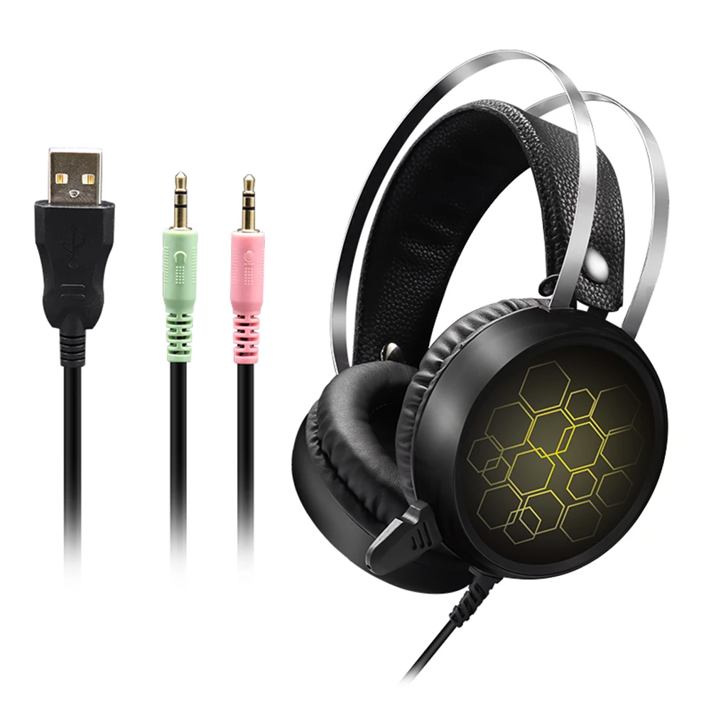 3,5 mm/USB 7.1 Stereo káblové herné slúchadlá herný headset za ucho s mic ovládanie Hlasom pre prenosný počítač hráč