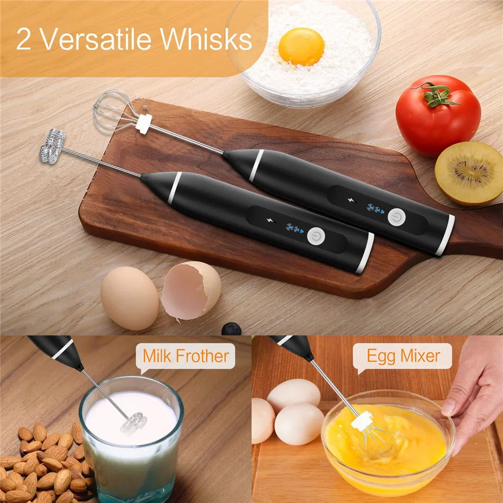 3 Rýchlosti Kuchyňa Mlieko Frother Vajcia Rozšľaháme Elektrický Mixér Ovocie, Zeleninové Šťavy Potravín Mixér USB Nabíjateľné Prenosné Ručné Mixéry