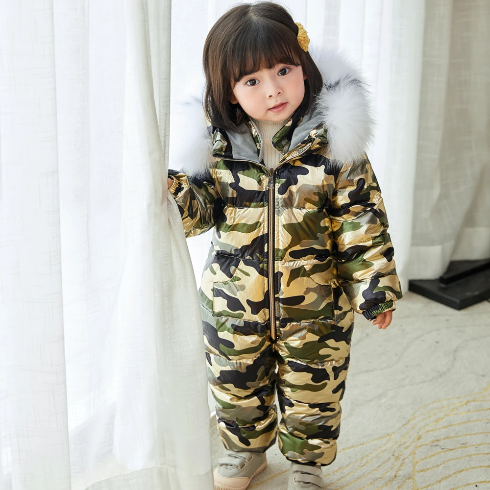 -30 ruskej Zime teplé Snowsuit 2020 Dieťa dievča Oblečenie Kačica Nadol Bunda Vonkajšie Dieťa Lezenie romper Chlapec Deti Jumpsuit 1-5 Y