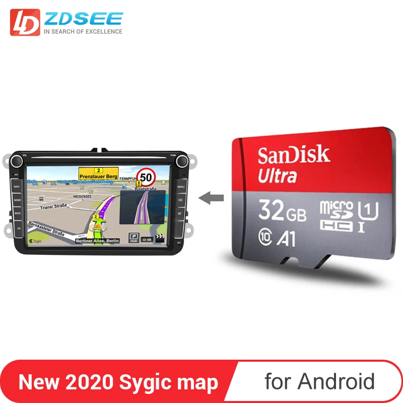 32 GB GPS Sygic mapu pre VW/Volkswagen/Golf/P autorádia android Navigačných Máp bezplatná aktualizácia micro SD karta, Európa španielsko blízkom východe
