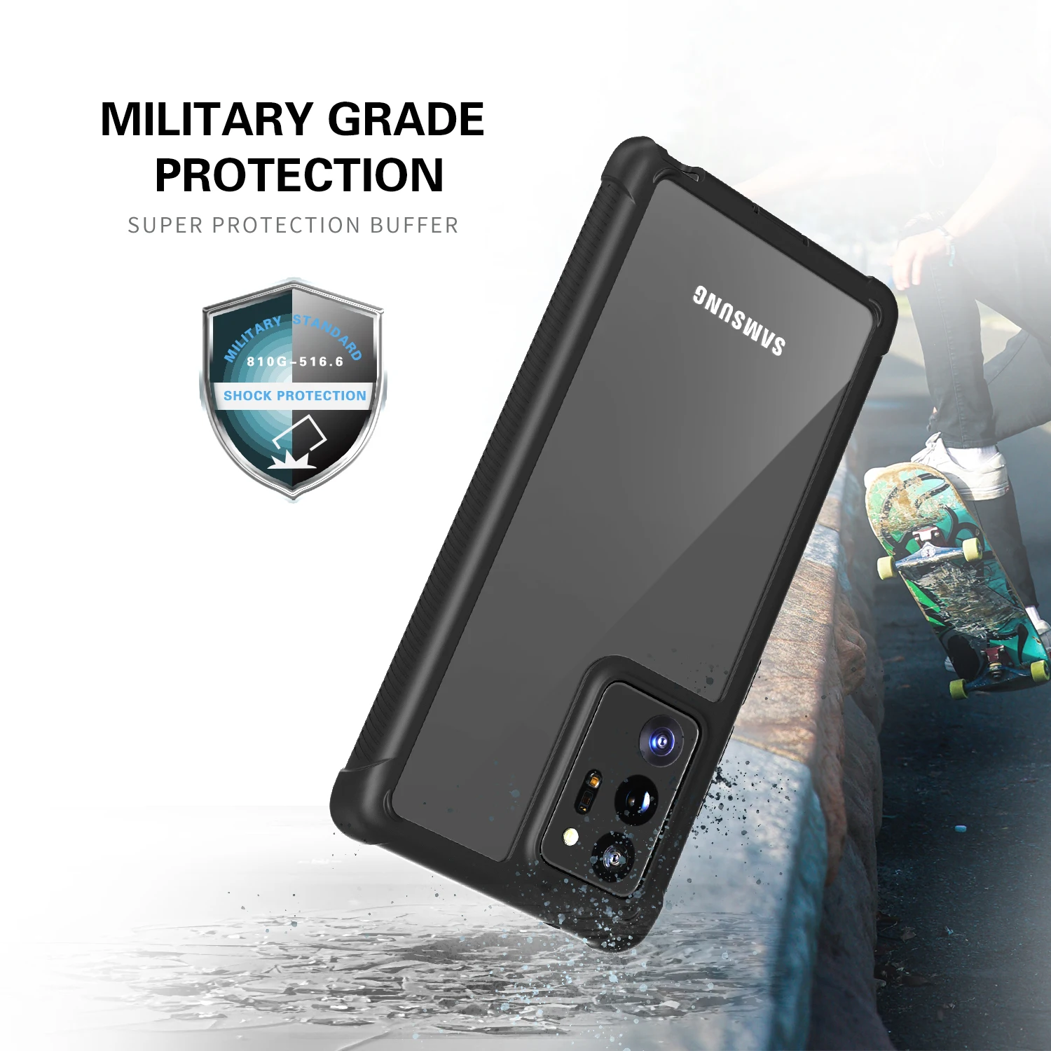 360 Full-Telo Robustný Zadný obal pre Samsung Galaxy Note 20 Ultra Shockproof Prípade Kryt s Screen Protector Film