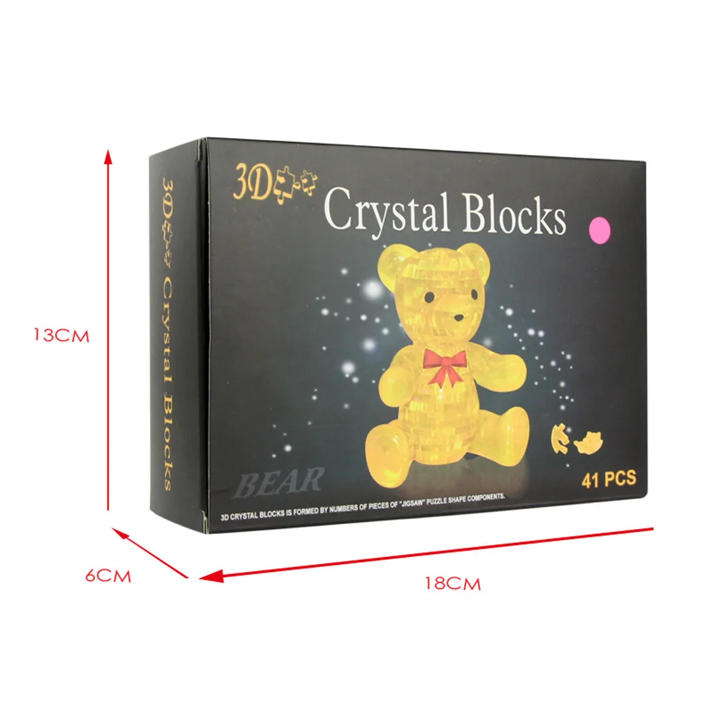 3D Crystal Puzzle Skladačka DIY Puzzle Medveď Modelu Vzdelávacích Stôl Office Classic Hračka Detí, Duševného Narodeniny Nový Rok Darček