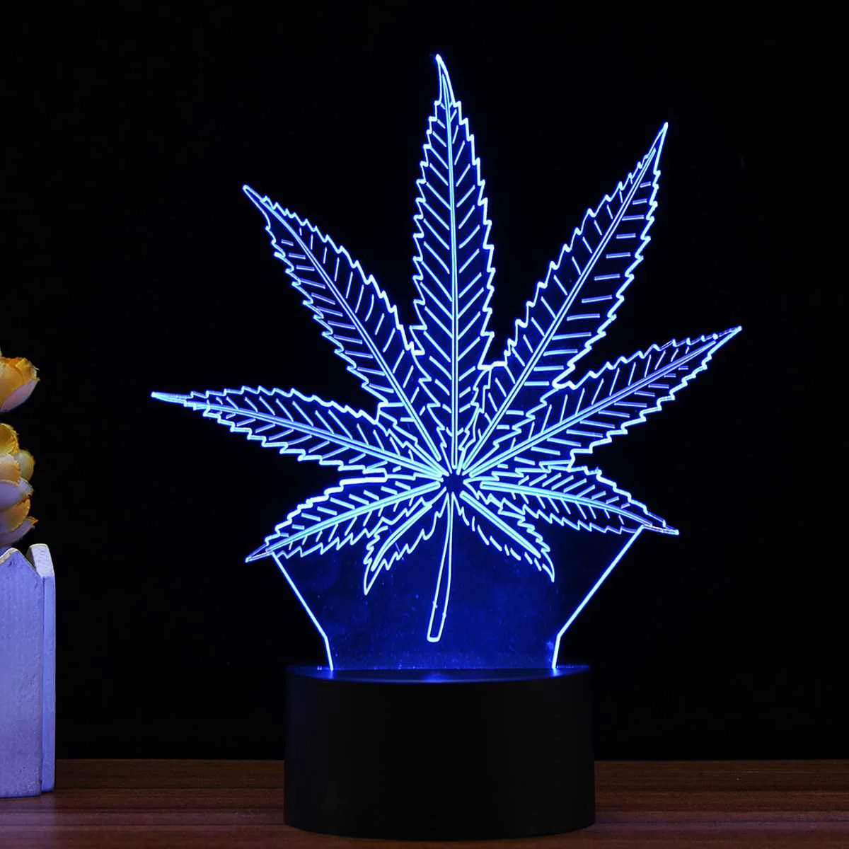 3D LED Javorový List Nočné Svetlo 16 Farieb Premenlivé Noc Lampa 3D Ilúziu LED Tabuľka Stolná Lampa Spálňa Decor Stolné Lampy Darček