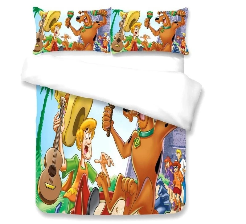 3D Scooby Doo Krásny Pes posteľná bielizeň Nastaviť Perinu obliečky na Vankúše Nastaviť pre Deti, Dospelých, Posteľná Bielizeň Obliečky Twin Plný King Size Queen