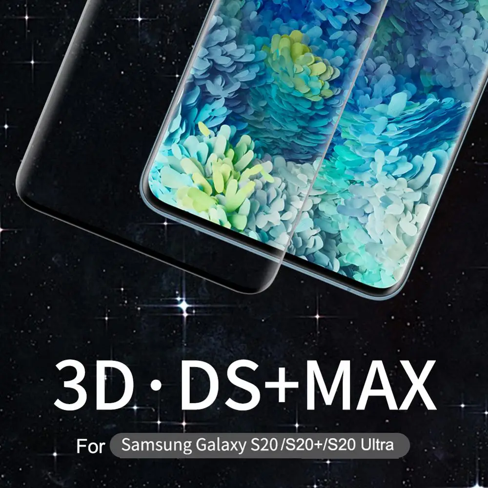 3D Sklo Screen Protector Samsung S20 /Plus/Ultra NILLKIN DS+MAX Plné lepidlo Kryt Screen Protector 9H Ochranné Sklo