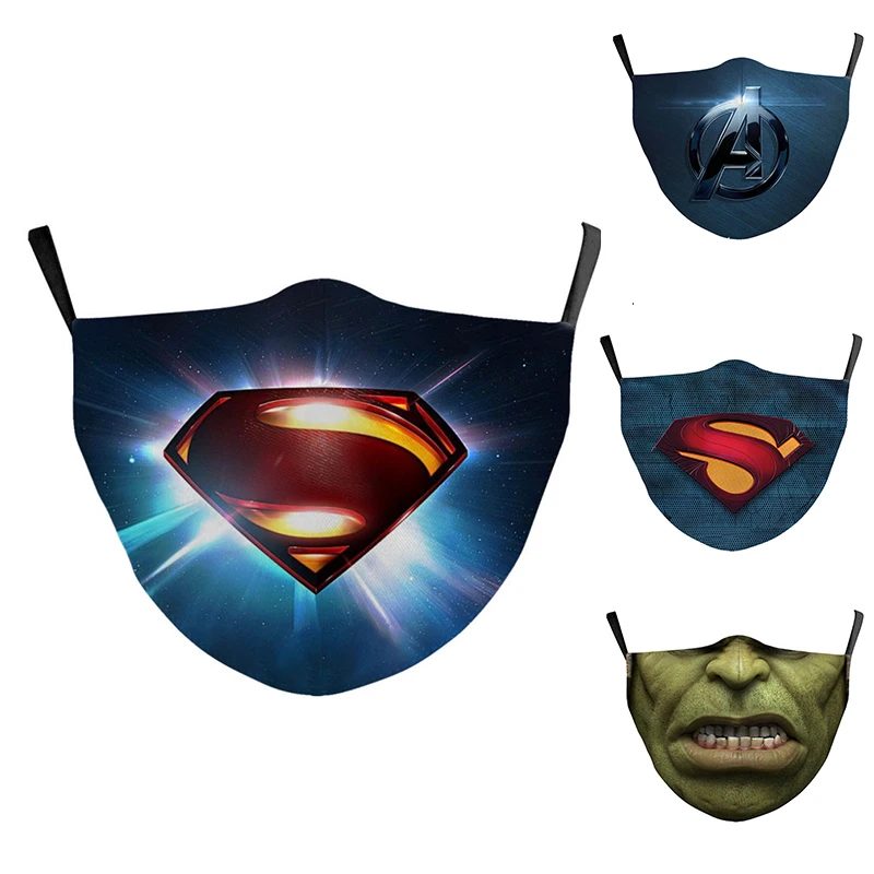3D Superhrdina Opakovane masku Spiderman, Superman, Batman Flash Hulk Kapitán Amerika Umývateľný Maska Pre Prachu Ochrana Masky