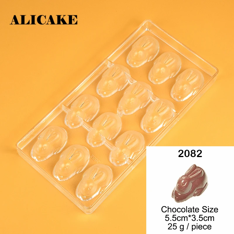 3D Čokoláda Plesne Polykarbonátu Pečenie Pečiva Cake Zdobenie Nástroje Plastové Veľkonočné Králik na Čokoládu Forme Zásobník Formy