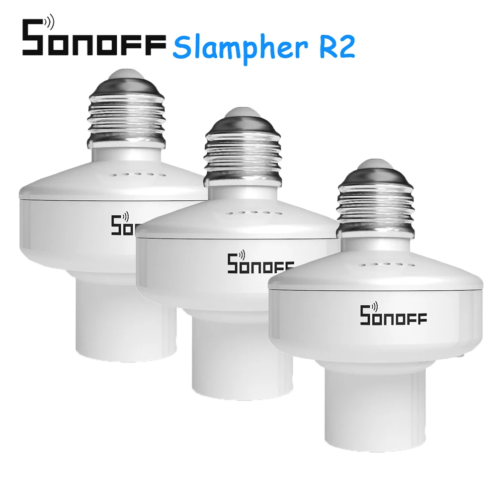 3KS Sonoff Slampher R2 433MHz RF Smart WiFi Svetlo Držiteľ E27 Žiarovka Držiteľ Prepínač Wifi Smart Home pre Alexa Domovská stránka Google