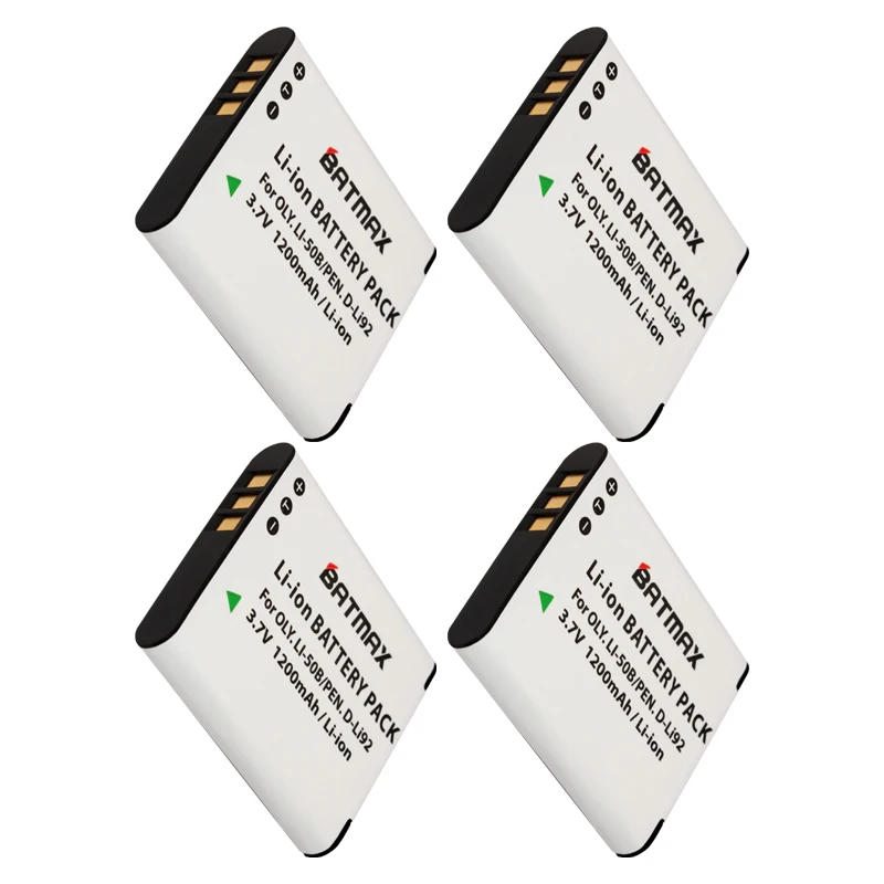 4-Pack Li-50B LI50B 50B Batérie a USB Duálna Nabíjačka pre OLYMPUS SP 810 800UZ u6010 u6020 u9010 SZ14 SZ16 D755 u1010 SZ30 SZ20 XZ-1