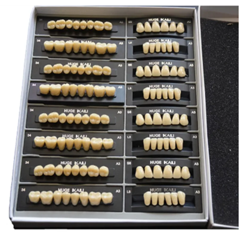 4 sady /box Zubné Syntetických Polymérov Zuby Živice zubných náhrad Zubnými Zuby Model