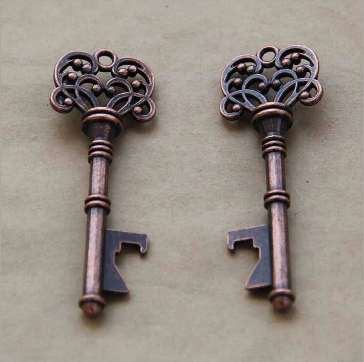 40pcs/veľa Klasické Kreatívne Svadobné Zdvorilosti Strany Darčeky Antické Bronzové Skeleton Key Pivo Otvárač