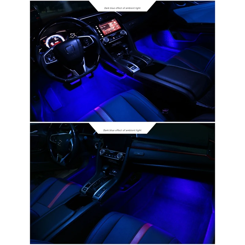 4PCS pre Honda Civic 10. 2016-2020 Interiérové LED Atmosféru Lampa Nohy na Čítanie Vnútorné Atmosféru Svetla