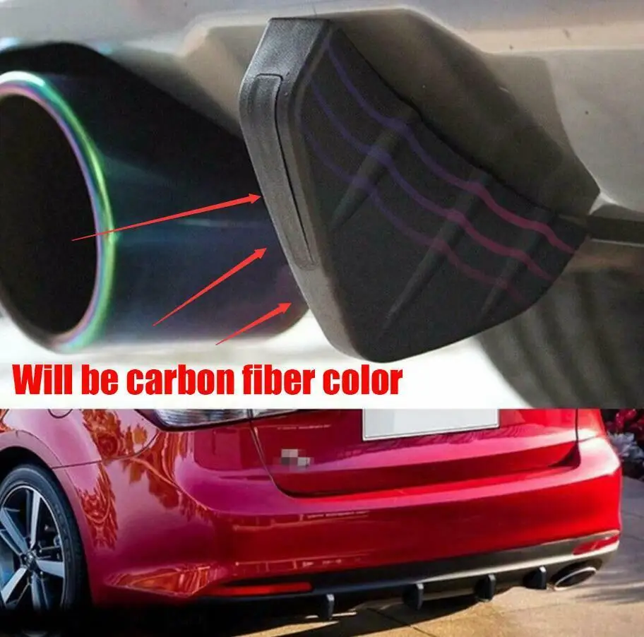4pcs Univerzálna Carbon Fiber Auto, SUV Zadný Nárazník Difúzor Liatie Shark Fin Spojler Chránič Kryt