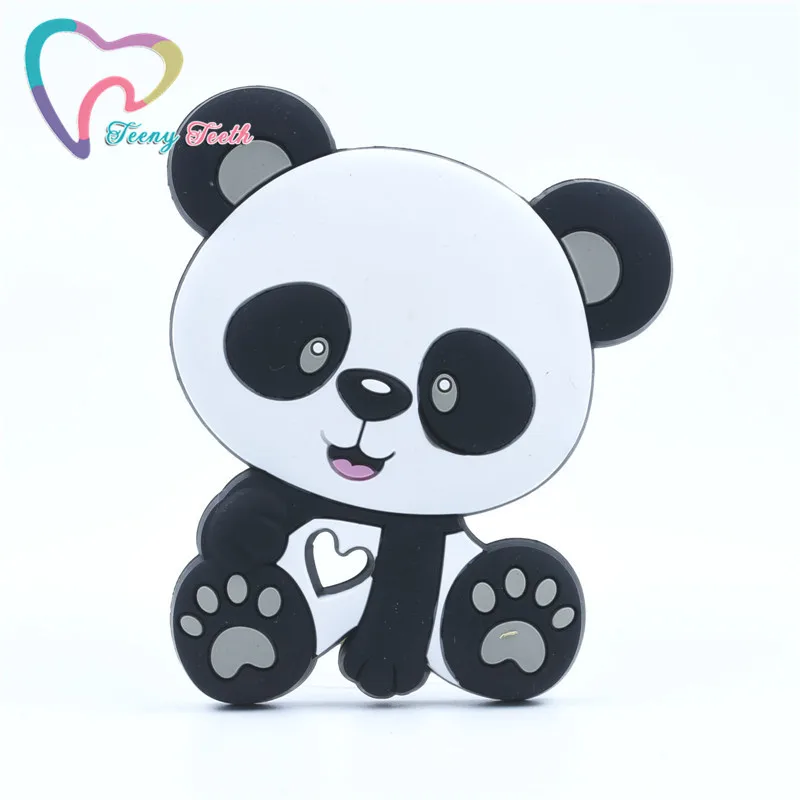 5 KS Silikónové Teether Panda Baby Hračky BPA Free Počiatočných DIY Cumlík Reťazca Náhrdelníky Prívesok Sústo Žujte Pre Výrobky pre Deti