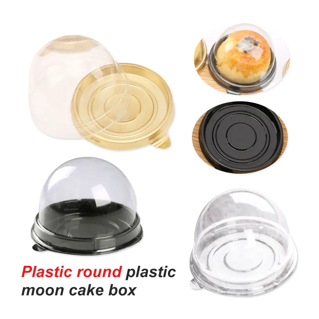 50/100ks Kolo Plastové Mesiac Cake Box Pečenie Balenie Vajce-Žĺtok Lístkového Kontajner Elegantné Transparentné Mooncake Dome Boxy Dropshipping