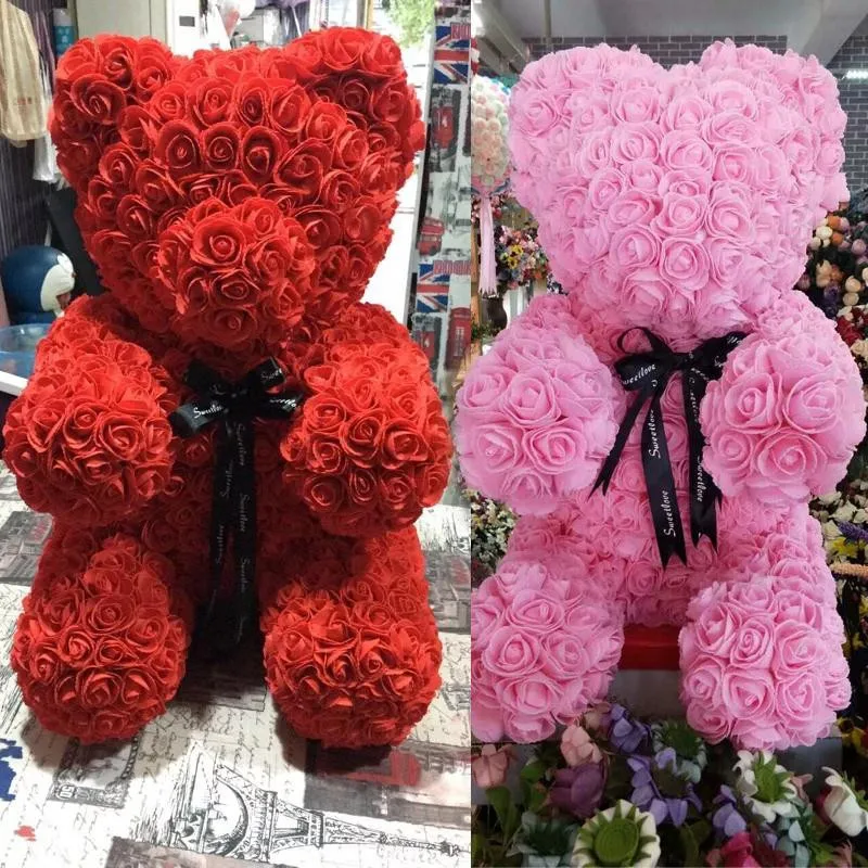 500pcs Umelý Kvet Svadobné Dekorácie Rose Medveď Výročie Vianočné DIY Valentína Darček k Narodeninám Rose veniec