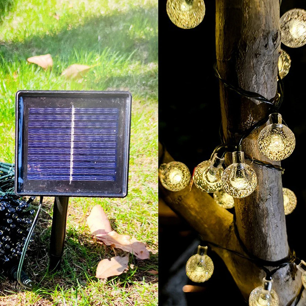 50FT Terasa String Svetlo Vianočné LED Solárne Nepremokavé Žiarovka Exo String Svetlo Vonkajšie Strany Záhrada Garland Svadobná Výzdoba