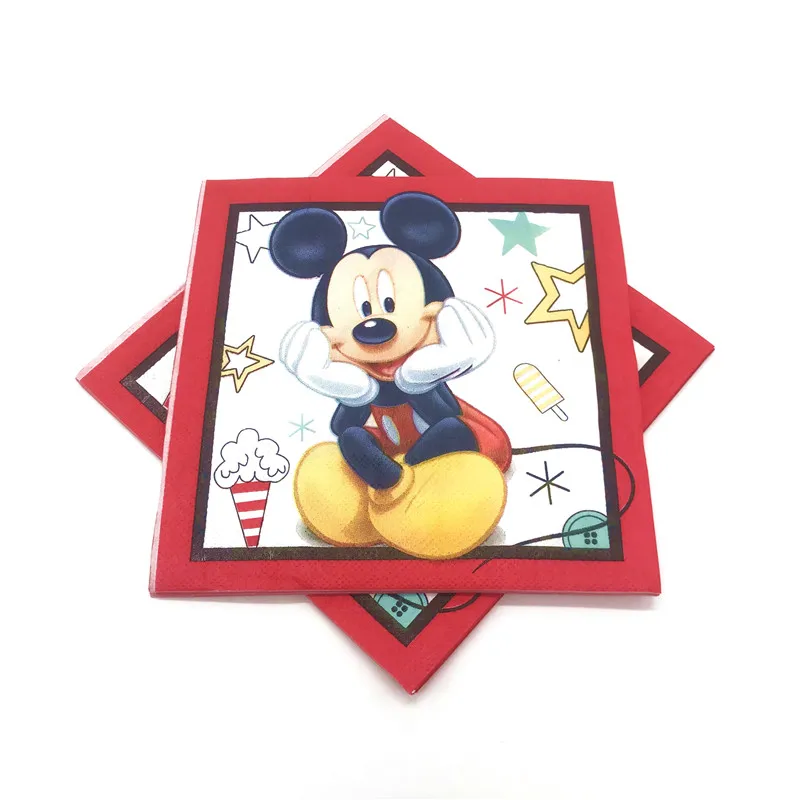 50Pcs/80pcs Horúce Červené Mickey Mouse Jednorazové Papierové Poháre Taniere Slamky Flexibilné Baby Sprcha Dieťa Narodeniny Obrúsok Dekorácie Dodanie