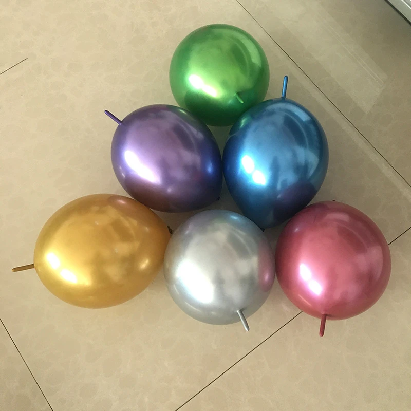 50pcs Kovové Odkaz balóny 10 palcový Chvost balón Party Dekorácie Deti hračky Reťazca Garland Odkaz Svadby, Narodeniny, Party Dodávky