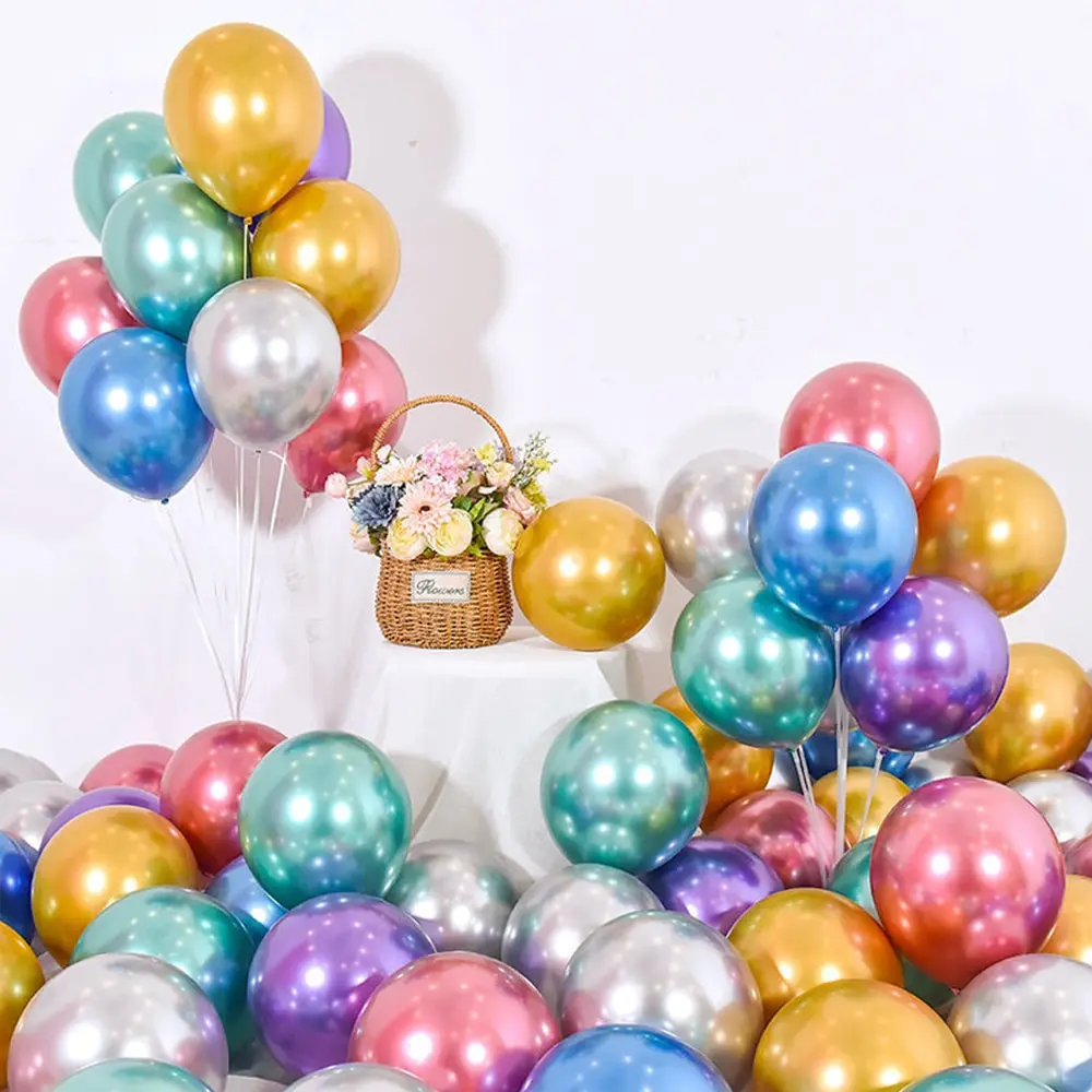 50pcs Zlato balóniky Farebné Nastavenie prehliadača Chrome kovové ballon Narodeninovej Party, Svadobné Dekorácie, Svadobné Výročie globals