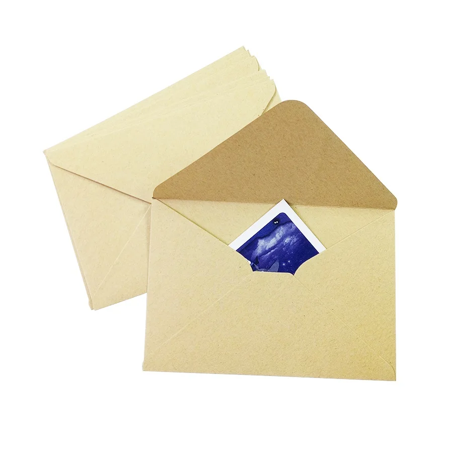 50pieces Hrubé zrno darčekové karty DIY Multifunkčné Kraft papier obálky 16*11 cm Darčekové karty obálky pre svadby, narodeniny, party