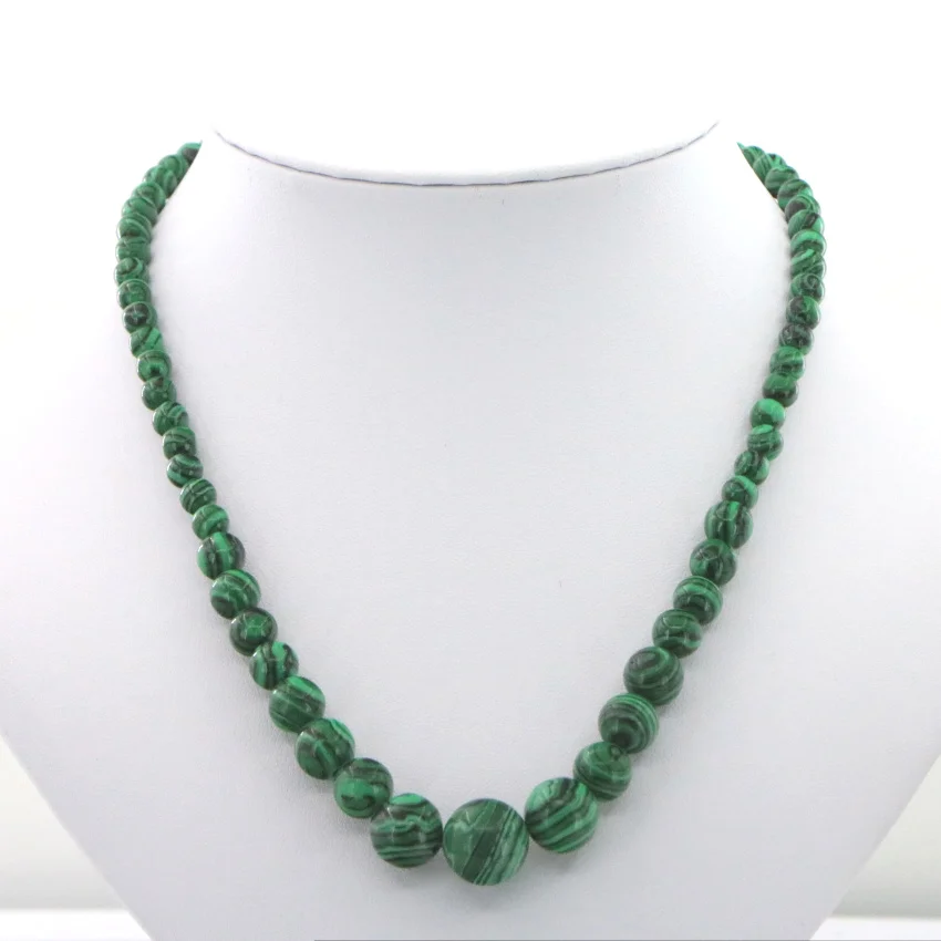 6-14 mm Prírodné Zelené Turecko Malachit Náhrdelník ženy, dievčatá, korálok, kameňa, 18-palcové Šperky robiť dizajn Deň matiek darčeky veľkoobchod