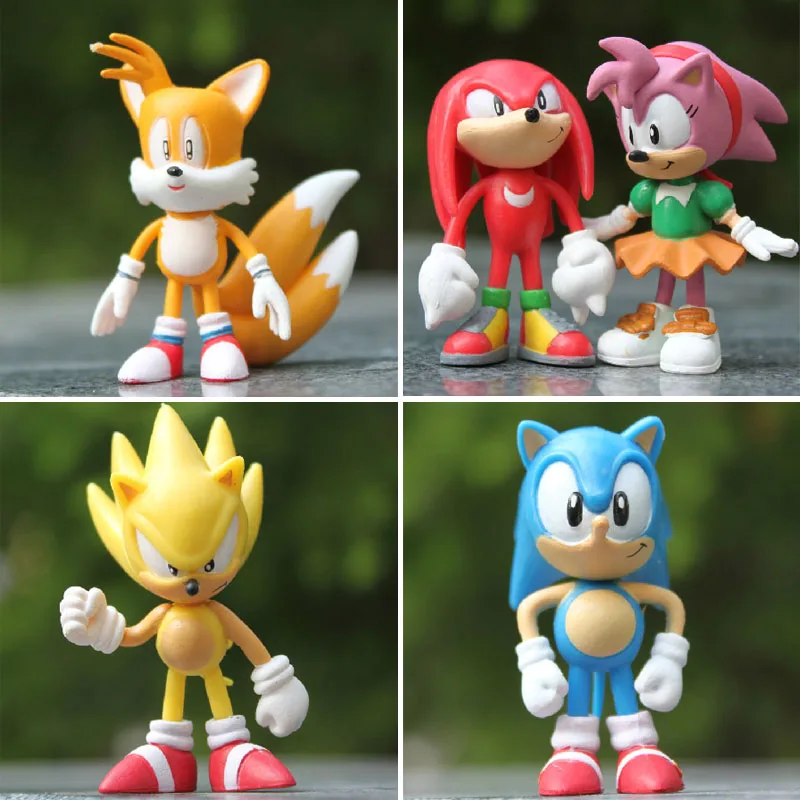 6pcs Kvalitné X SEGA Sonic the Hedgehog Kolekcia Akčných Obrázok Modelu 2,5 palca 6typ Hračka z PVC hračky Znaky brinquedos Bábika