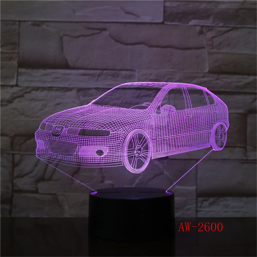 7 Farby Meniace Kreatívne Darčeky Chrobák Auto Modelovanie 3D Led stolná Lampa Usb, Dotknite sa Tlačidla Vozidla Nočné Osvetlenie Deti AW-2600