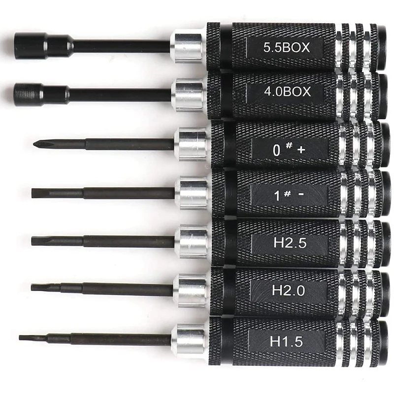7Pcs Hex Ovládač H1.5/H2.0/H2.5/ 0Inch +/1Inch -/4.0 BOX/5.0 BOX DIY Šesťhranný Skrutkovač Hex Tool Kit pre RC Model