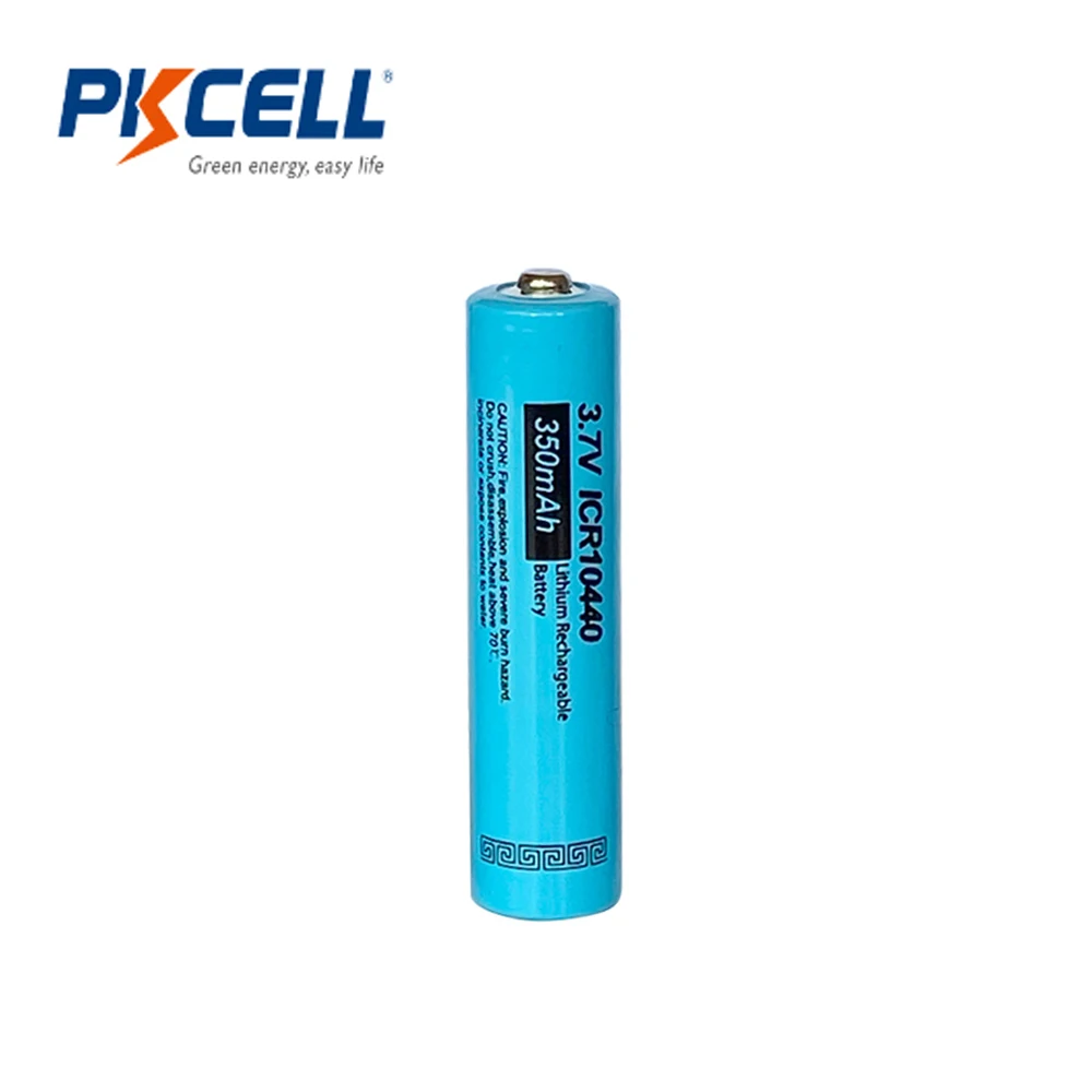 8PCS PKCELL 10440 batéria 3,7 v 350MAH lítiová batéria AAA rechargeble batérie li-ion batérie tlačidlo hore